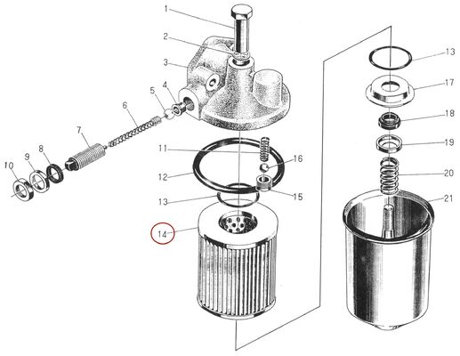 Запасная часть дизельного двигателя 495AG - Картридж масляного фильтра - J0810