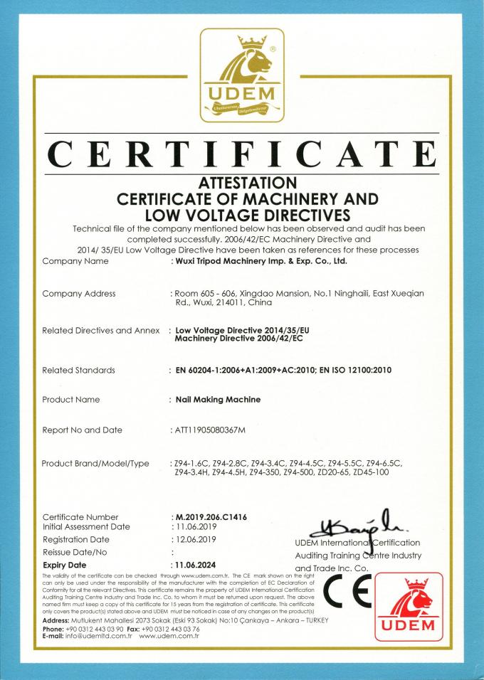 Wuxi Tripod Machinery Imp. & Exp. Co., Ltd. Контроль качества